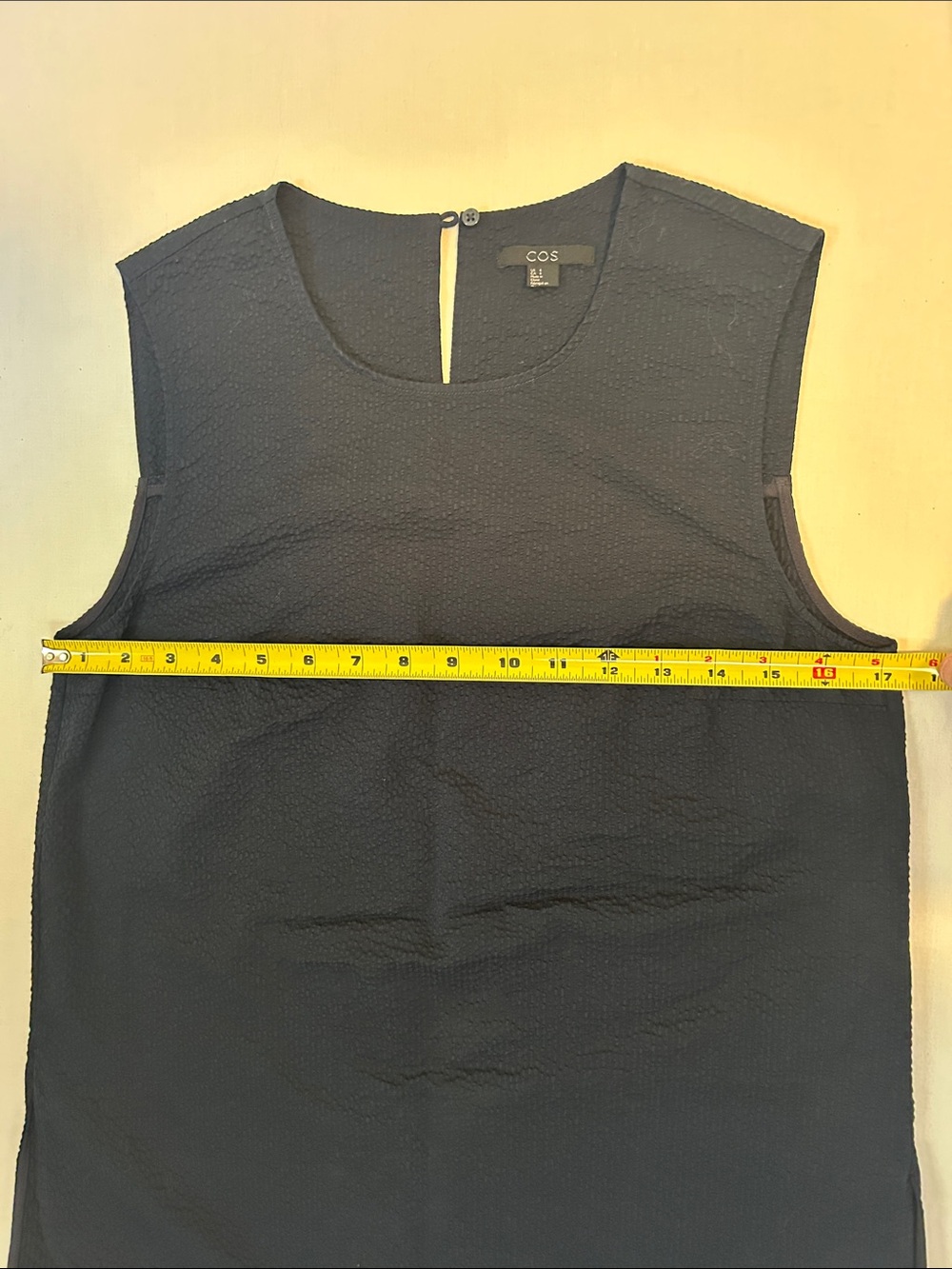 COS Navy Textured Sleeveless Shell Top - Picture 6 of 8